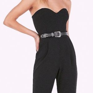 Wide leg, strapless jumper